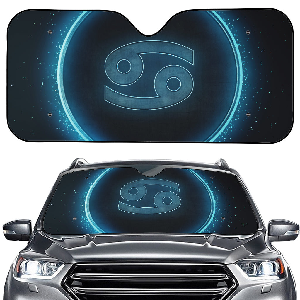 Blue Cancer Zodiac Sign Print Car Windshield Sun Shade