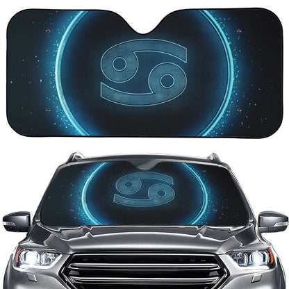 Blue Cancer Zodiac Sign Print Car Windshield Sun Shade