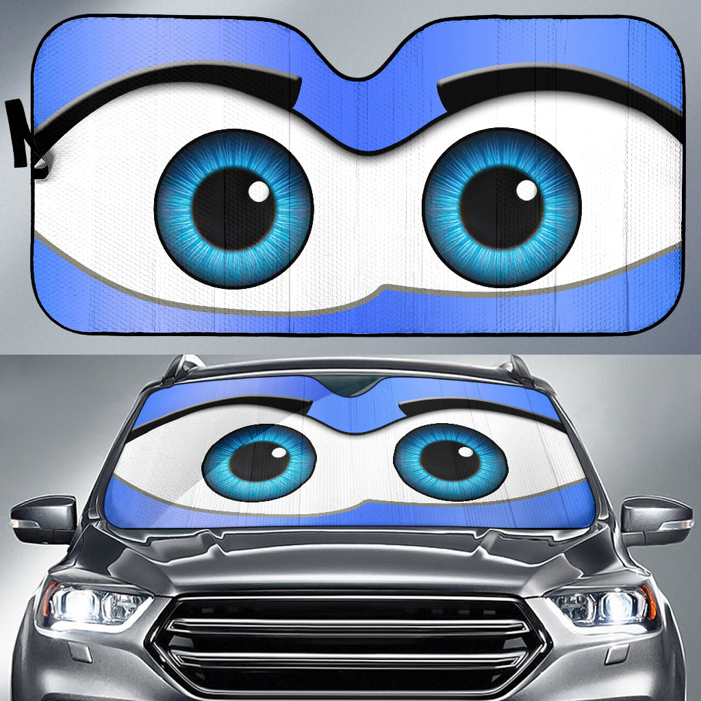 Blue Cartoon Eyes Car Auto Sunshades