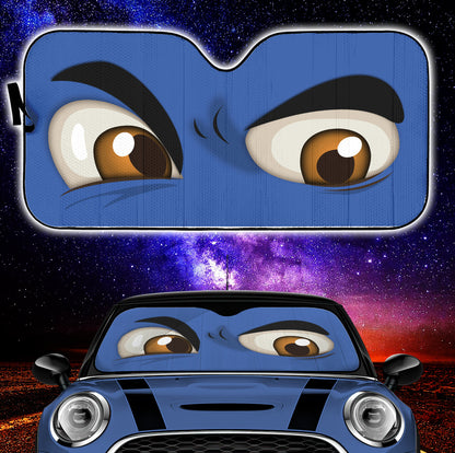 Blue Challenging Cartoon Eyes Car Auto Sun Shades Windshield Accessories Decor Gift