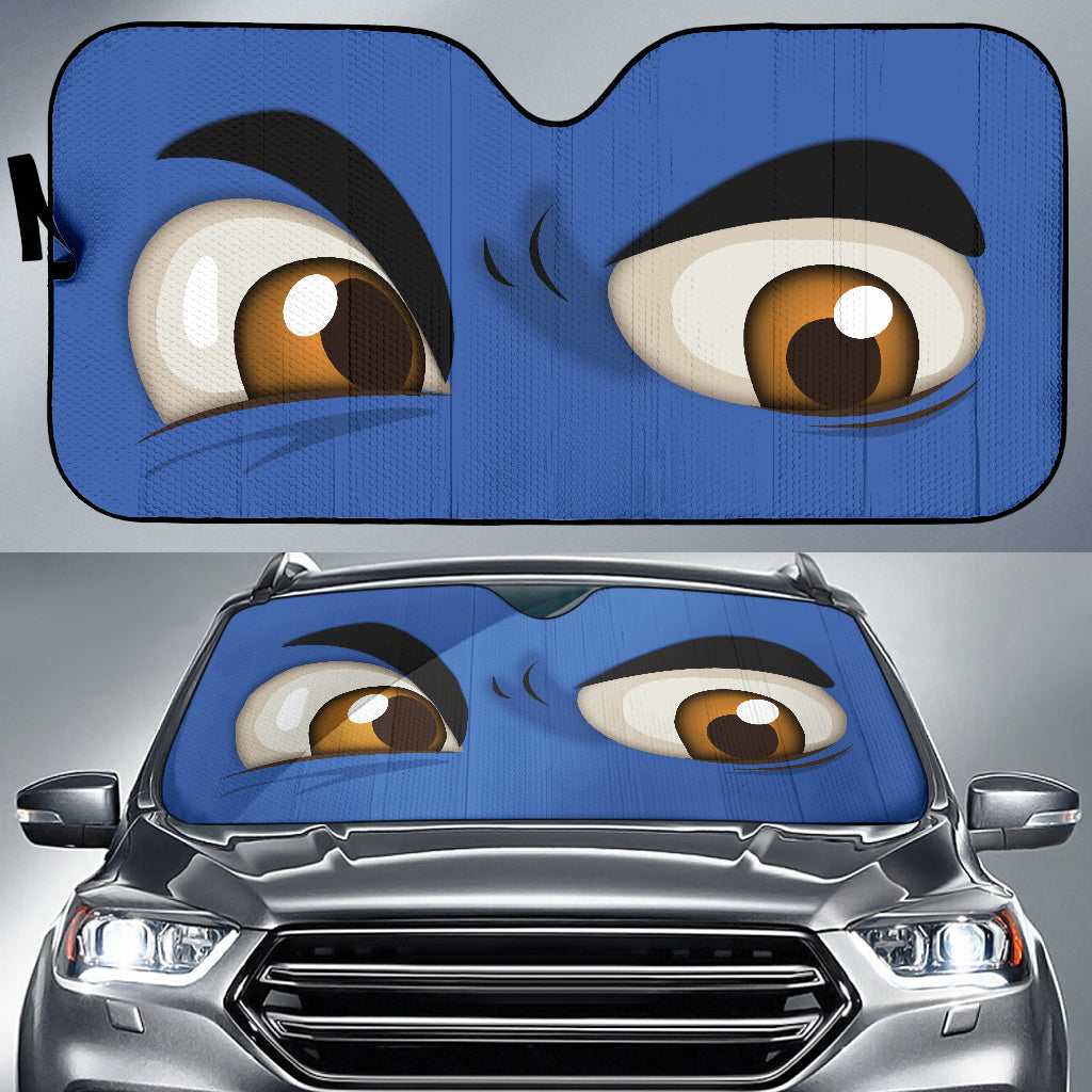 Blue Challenging Cartoon Eyes Car Auto Sun Shades Windshield Accessories Decor Gift