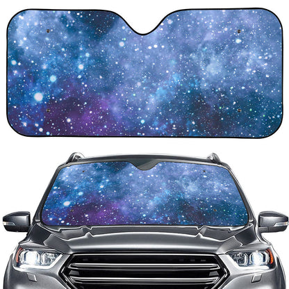 Blue Cloud Starfield Galaxy Space Print Car Windshield Sun Shade