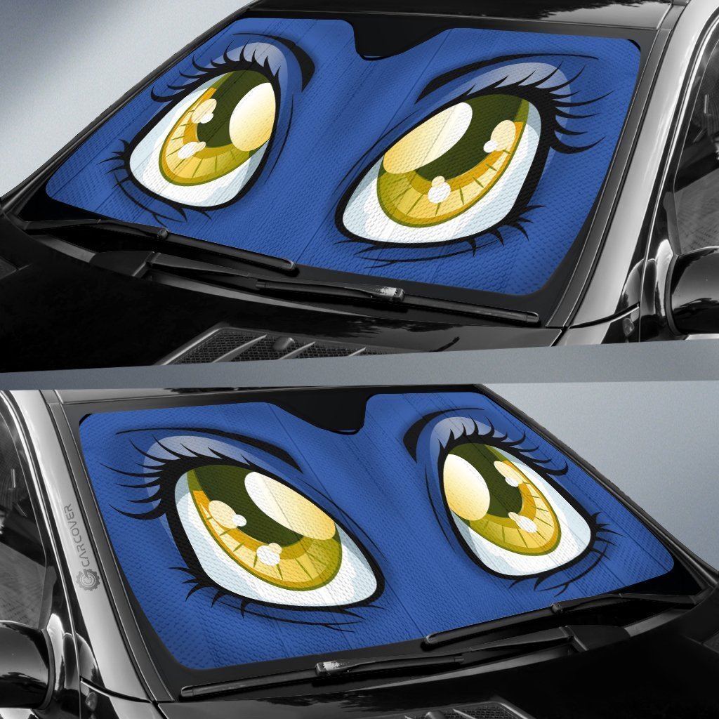 Blue Cute Car Eyes Sun Shade Custom Cool Car Accessories