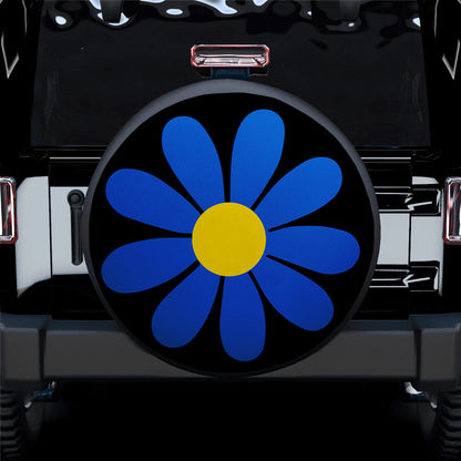 Blue Daisy Flower Jeep Car Spare Tire Cover