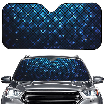 Blue Disco Lights Pattern Print Car Windshield Sun Shade