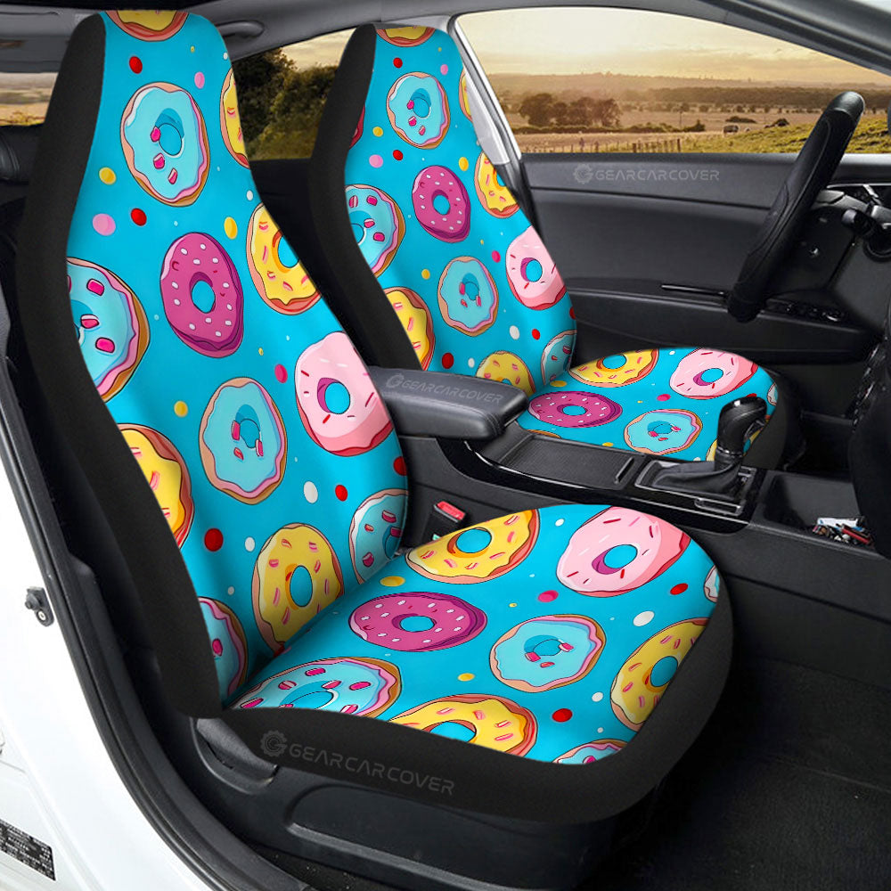 Blue Donuts Car Seat Covers Custom Girly Pattern Car Accessories