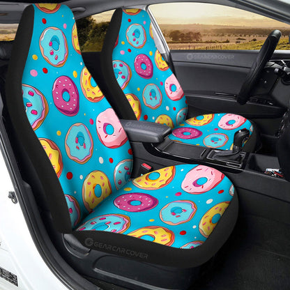 Blue Donuts Car Seat Covers Custom Girly Pattern Car Accessories
