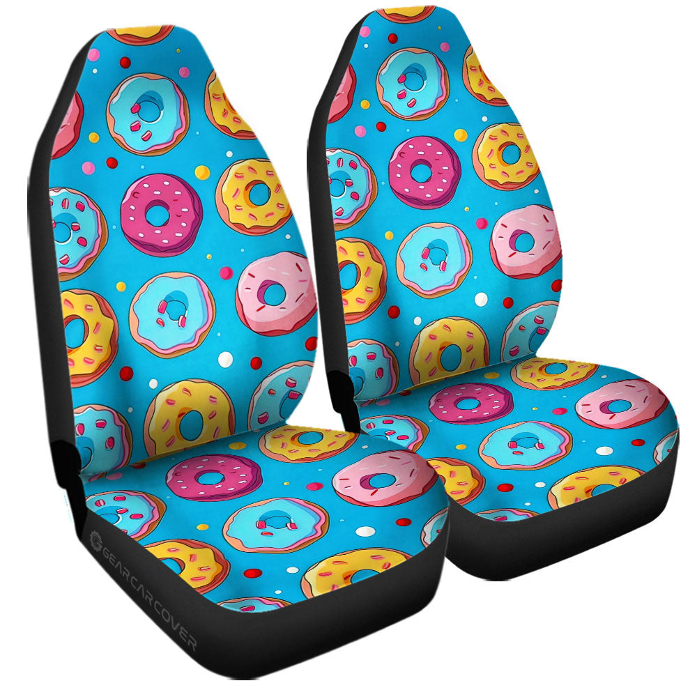 Blue Donuts Car Seat Covers Custom Girly Pattern Car Accessories