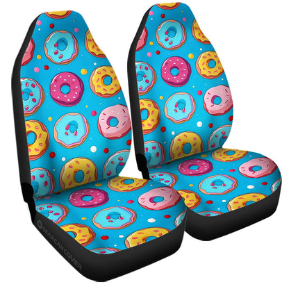Blue Donuts Car Seat Covers Custom Girly Pattern Car Accessories