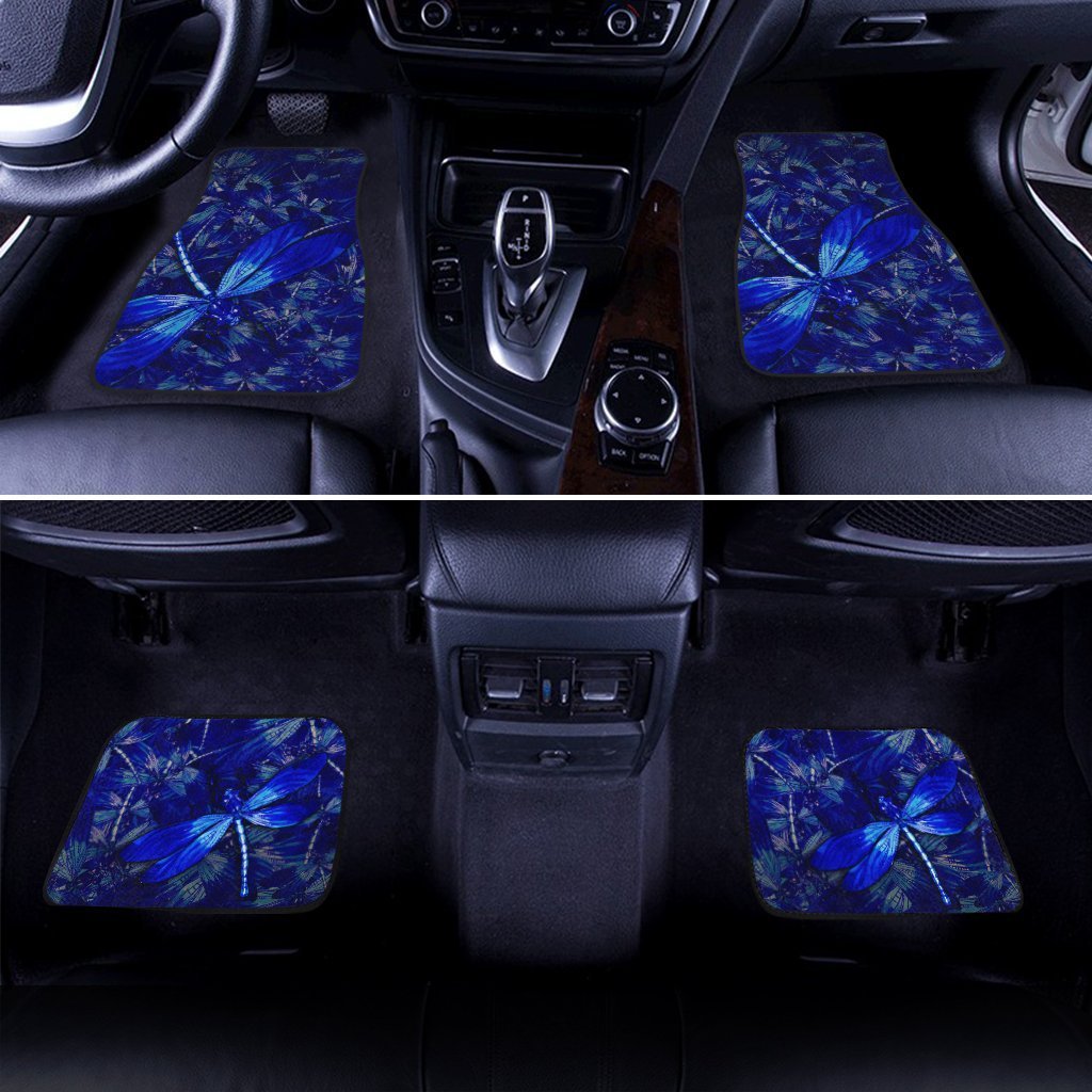 Blue Dragonfly Car Floor Mats Custom Beautiful Car Accessories Gift Idea