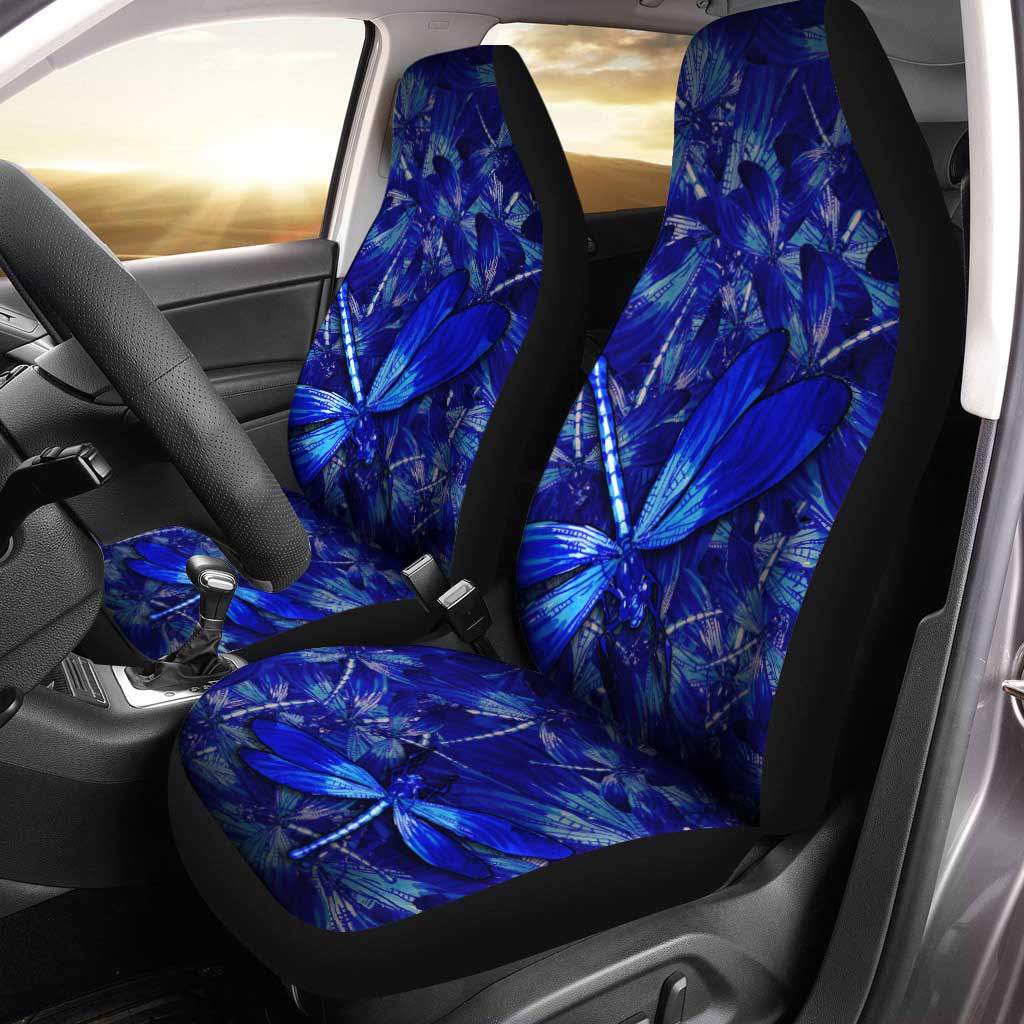Blue Dragonfly Car Seat Covers Custom Colorful Car Accessories