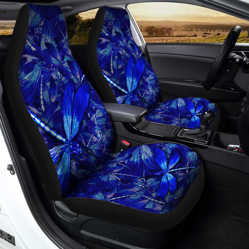 Blue Dragonfly Car Seat Covers Custom Colorful Car Accessories