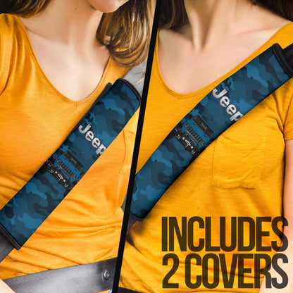 Blue Jeep Camouflage Car Seat Belt Cover Custom Car Accessories