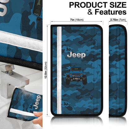Blue Jeep Camouflage Car Seat Belt Cover Custom Car Accessories