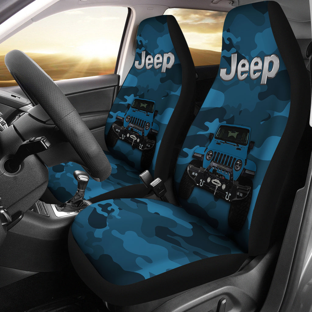 Blue Jeep Camouflage Car Seat Covers