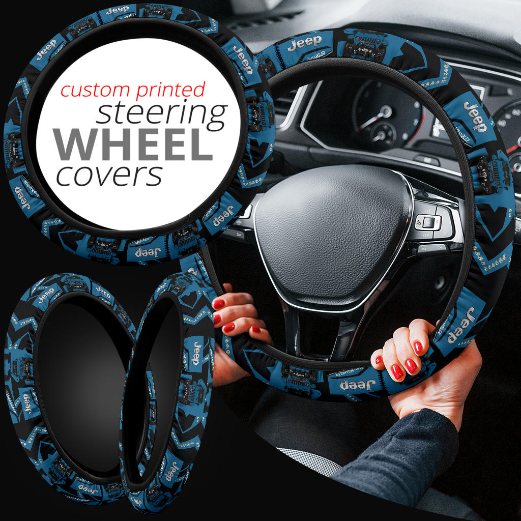 Blue Jeep Car Steering Wheel Cover