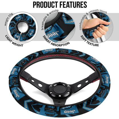 Blue Jeep Car Steering Wheel Cover