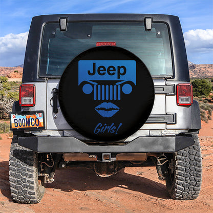 Blue Jeep Girl Car Spare Tire Cover