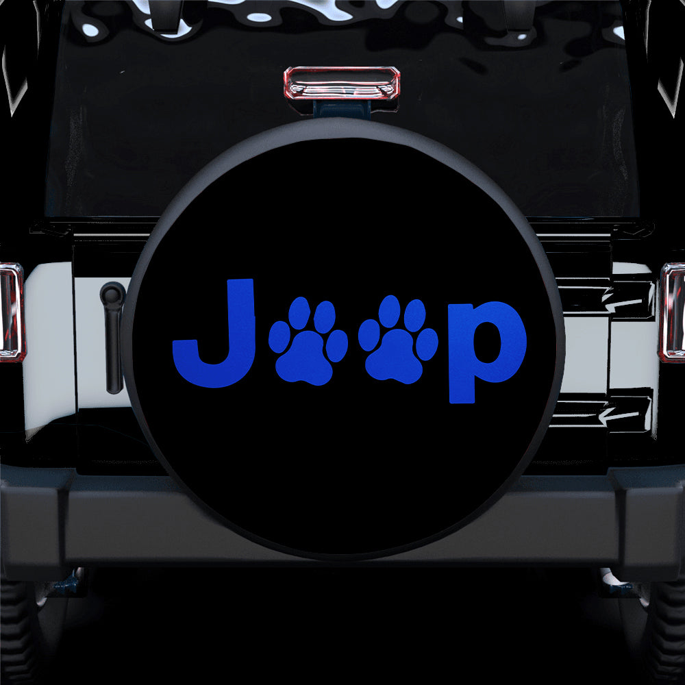 Blue Jeep Side Fender Dog Paws Car Spare Tire Cover