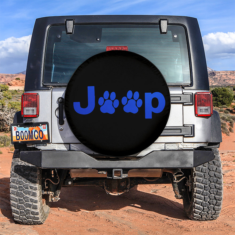 Blue Jeep Side Fender Dog Paws Car Spare Tire Cover