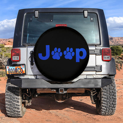 Blue Jeep Side Fender Dog Paws Car Spare Tire Cover