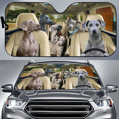 Blue Lacy Car All Over Printed 3D Sun Shade