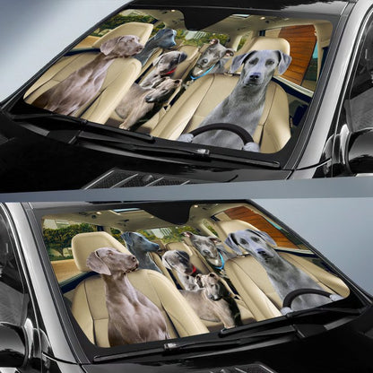 Blue Lacy Car All Over Printed 3D Sun Shade