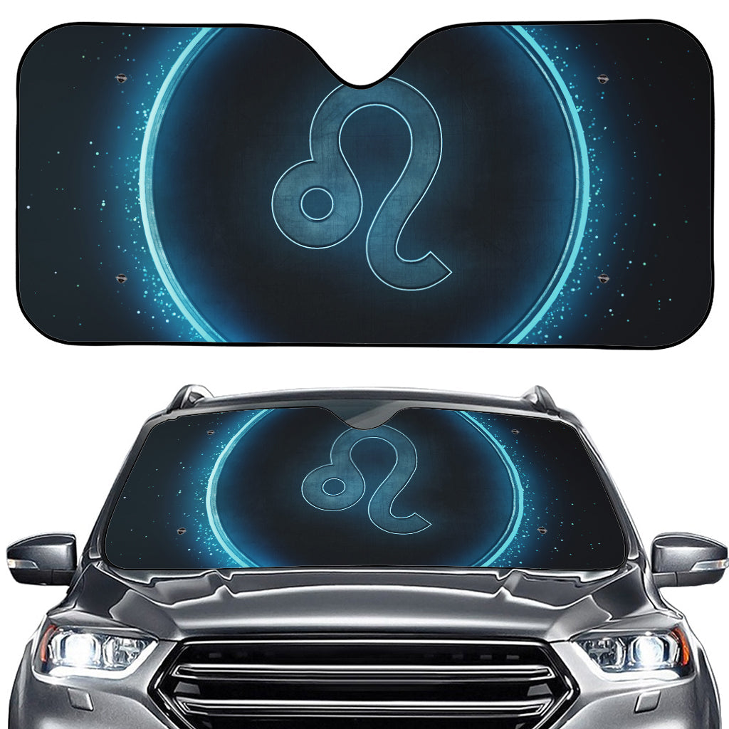 Blue Leo Zodiac Sign Print Car Windshield Sun Shade