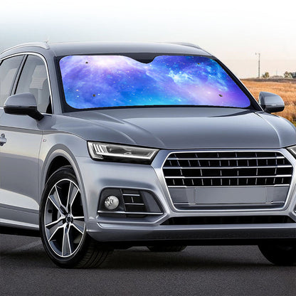 Blue Light Nebula Galaxy Space Print Car Windshield Sun Shade