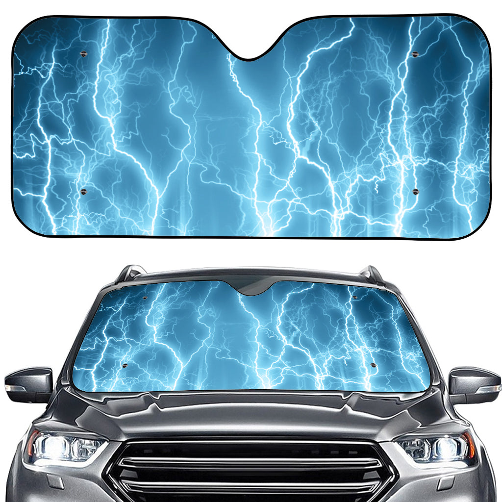 Blue Lightning Print Car Windshield Sun Shade