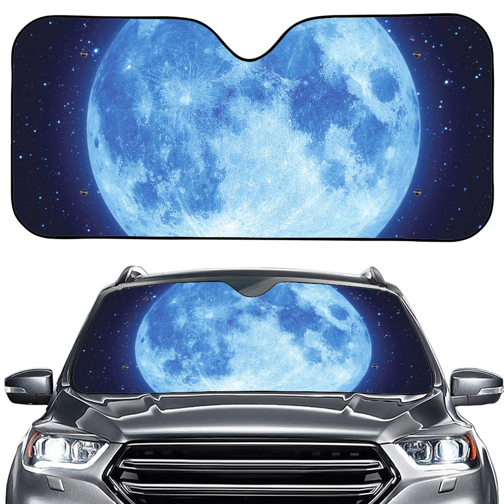 Blue Moon Print Car Windshield Sun Shade