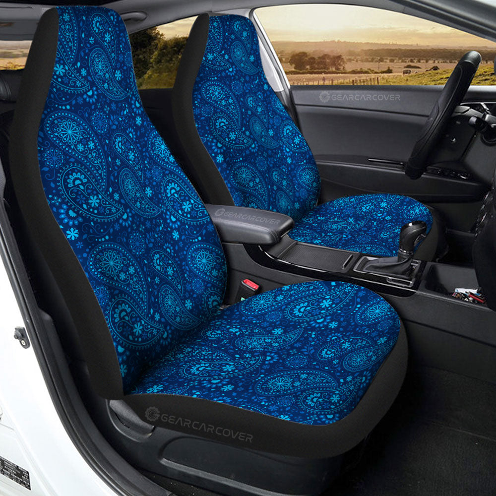Blue Paisley Pattern Car Seat Covers Custom Car Accessories