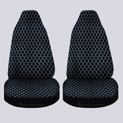 Blue Pattern Car Seat Covers Custom Honeycomb Background Car Accessories