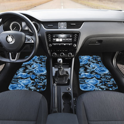 Blue Rose Car Floor Mats Custom Flower Car Accessories