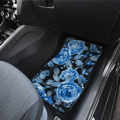 Blue Rose Car Floor Mats Custom Flower Car Accessories