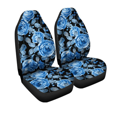 Blue Rose Car Seat Covers Custom Flower Car Accessories