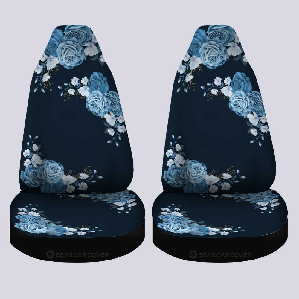 Blue Rose Car Seat Covers Custom Personalized Name Car Accessories