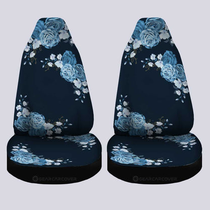 Blue Rose Car Seat Covers Custom Personalized Name Car Accessories