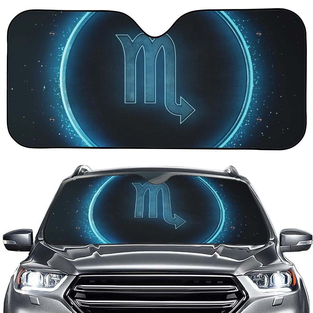 Blue Scorpio Zodiac Sign Print Car Windshield Sun Shade
