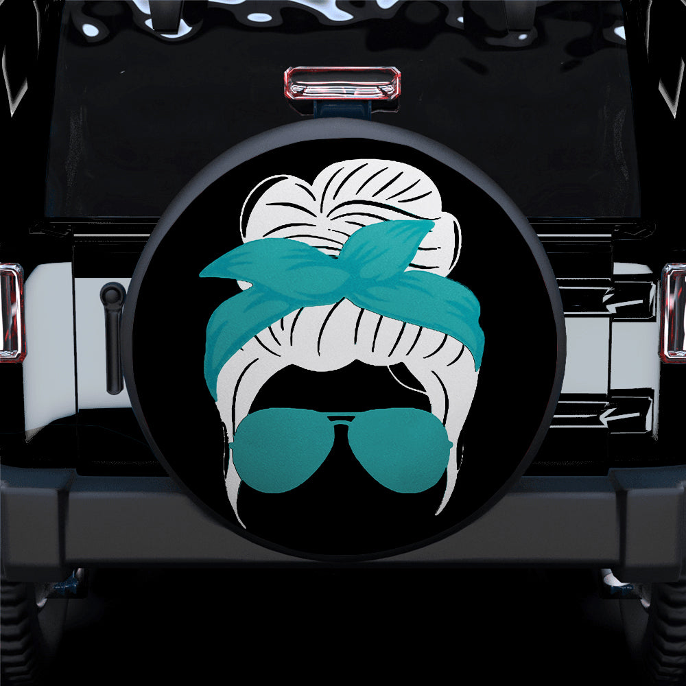Blue Sea Turban Jeep Girl Car Spare Tire Cover