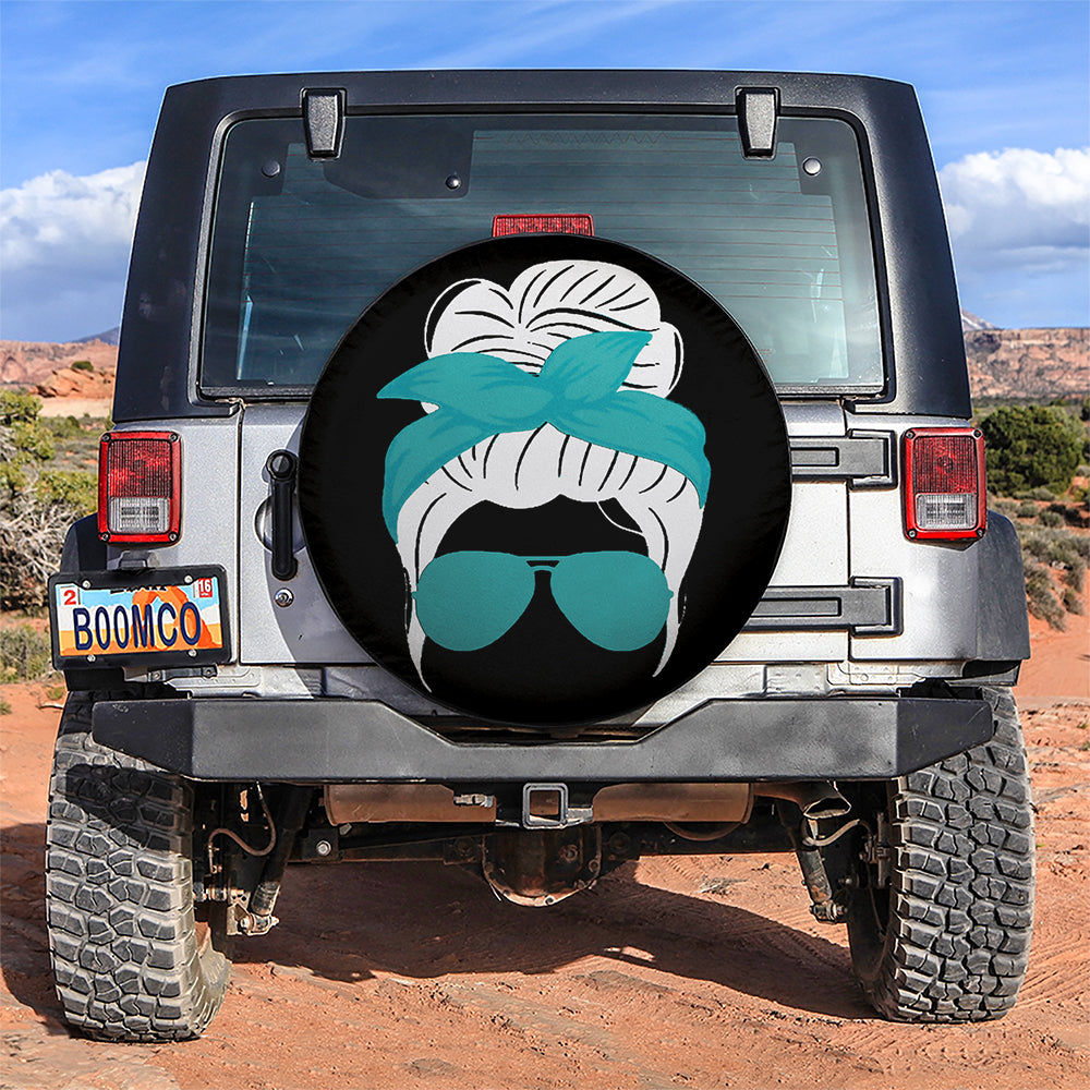 Blue Sea Turban Jeep Girl Car Spare Tire Cover