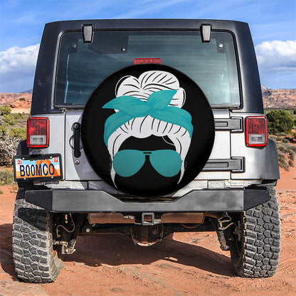 Blue Sea Turban Jeep Girl Car Spare Tire Cover