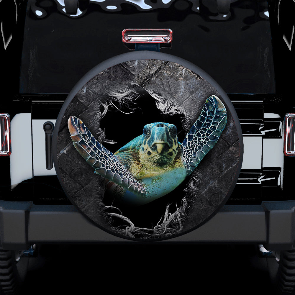 Blue Sea Turtle 3D Car Spare Tire Cover