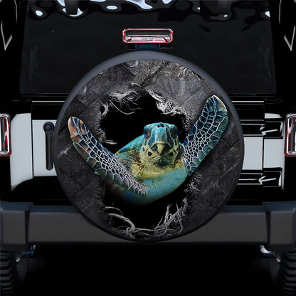Blue Sea Turtle 3D Car Spare Tire Cover