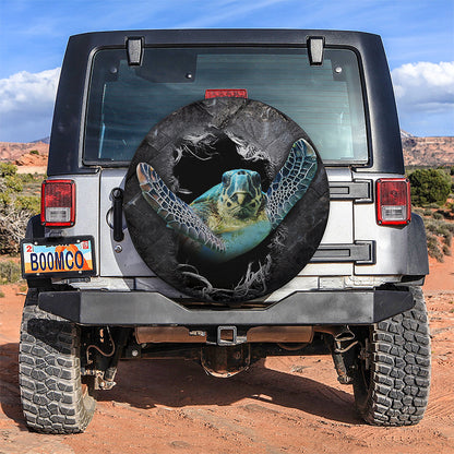 Blue Sea Turtle 3D Car Spare Tire Cover