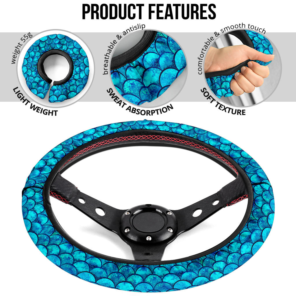 Blue Skin Premium Car Steering Wheel Cover