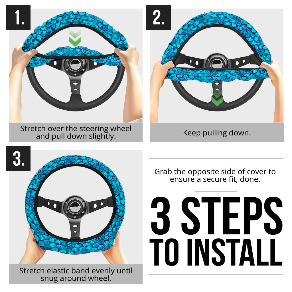 Blue Skin Premium Car Steering Wheel Cover