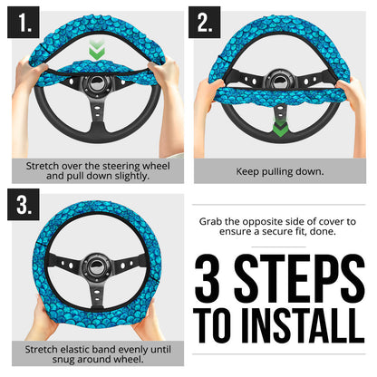 Blue Skin Premium Car Steering Wheel Cover