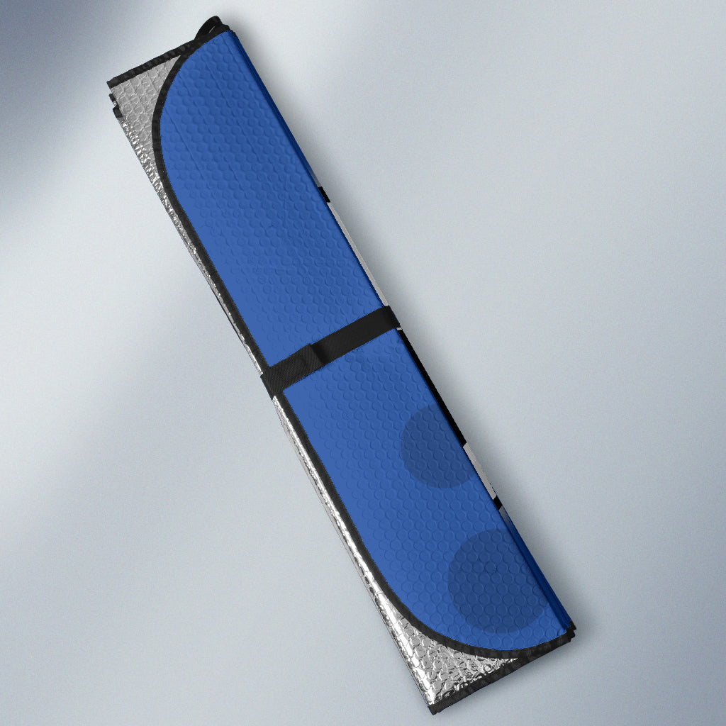 Blue Slight Surprised Cartoon Eyes Car Auto Sunshades