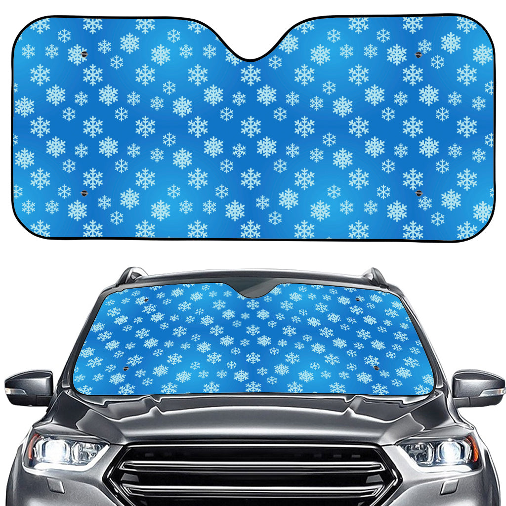 Blue Snowflake Pattern Print Car Windshield Sun Shade